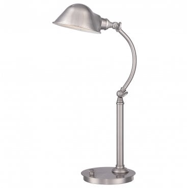 QZ-THOMPSON-TLBN Thompson LED Table Lamp in a Brushed Nickel Finish