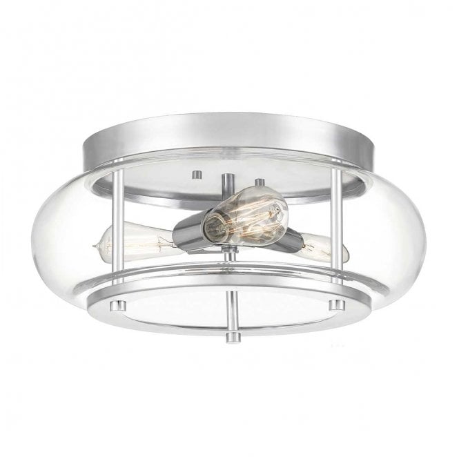 Quoizel QZ-TRILOGY-F-M-BATH Trilogy IP44 3 Light Flush Light in a Polished Chrome Finish