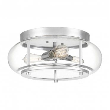 QZ-TRILOGY-F-M-BATH Trilogy IP44 3 Light Flush Light in a Polished Chrome Finish