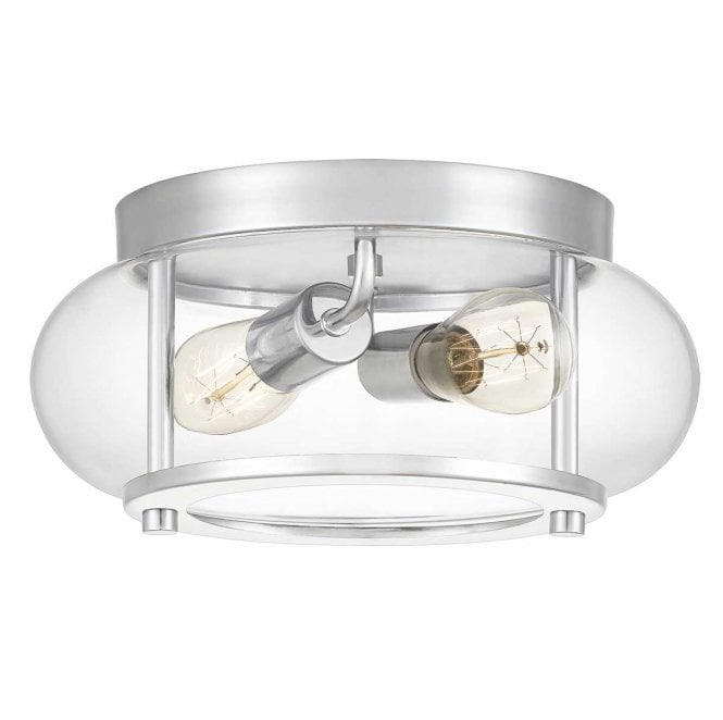 Quoizel QZ-TRILOGY-F-S-BATH Trilogy IP44 2 Light Flush Light in a Polished Chrome Finish
