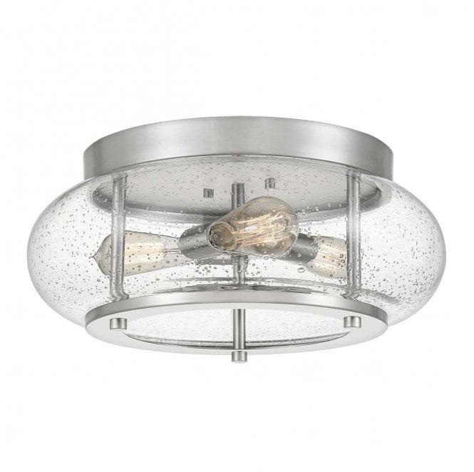 Quoizel QZ-TRILOGY-FM-BN Trilogy 3 Light Flush Light in a Brushed Nickel Finish
