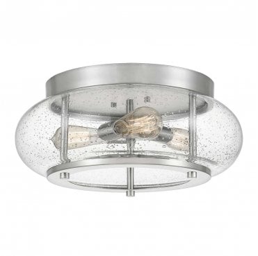QZ-TRILOGY-FM-BN Trilogy 3 Light Flush Light in a Brushed Nickel Finish