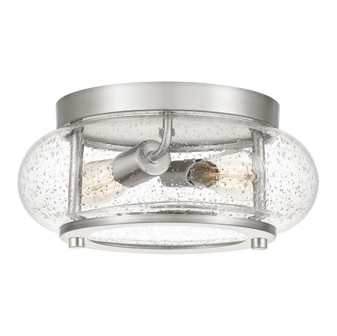 Quoizel QZ-TRILOGY-FS-BN Trilogy 2 Light Flush Light in a Brushed Nickel Finish