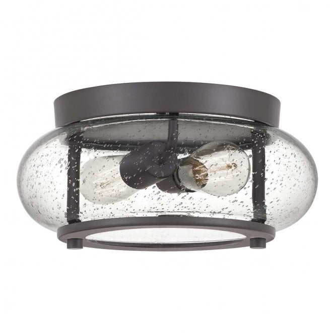 Quoizel QZ-TRILOGY-FS-OZ Trilogy 2 Light Flush Light in an Old Bronze Finish