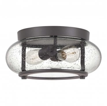 QZ-TRILOGY-FS-OZ Trilogy 2 Light Flush Light in an Old Bronze Finish