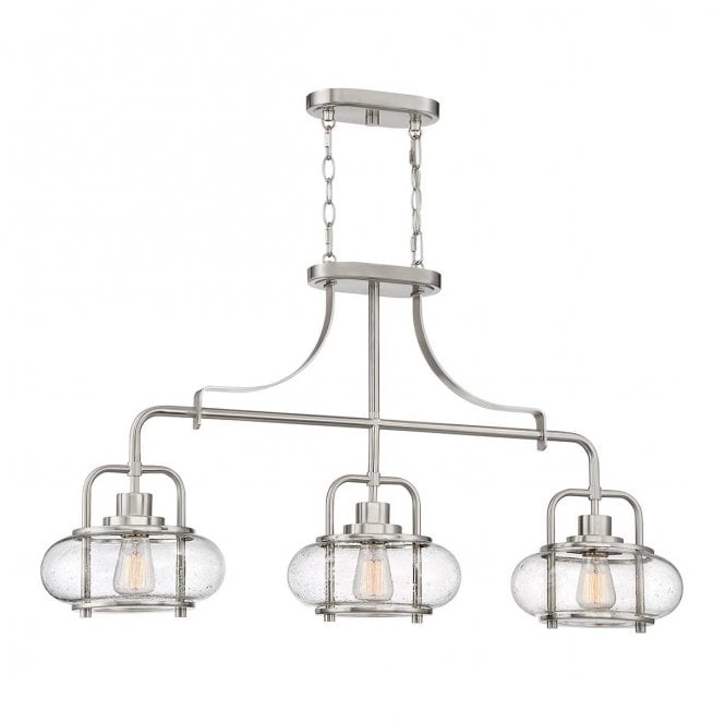 Quoizel QZ-TRILOGY-ISLE-BN Trilogy 3 Light Island Light in a Brushed Nickel Finish
