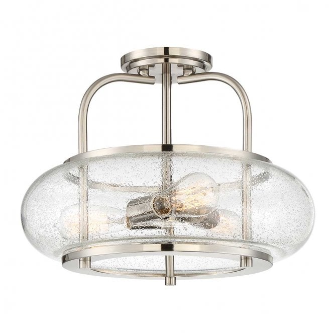 Quoizel QZ-TRILOGY-SFM-BN Trilogy 3 Light Semi Flush Light in a Brushed Nickel Finish