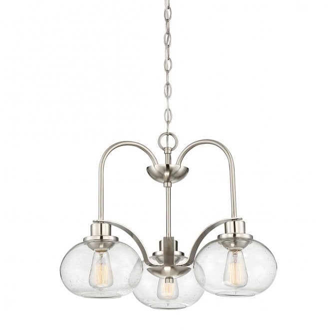 Quoizel QZ-TRILOGY3-BN Trilogy 3 Light Chandelier in a Brushed Nickel Finish