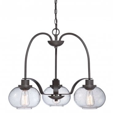 QZ-TRILOGY3 Trilogy 3 Light Chandelier in an Old Bronze Finish