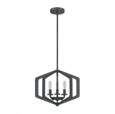 QZ-VANGUARD-3P-OK Vanguard 3 Light Pendant in an Old Black Finish