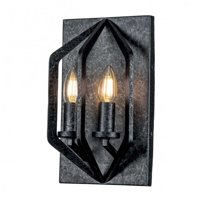Quoizel QZ-VANGUARD2-OK Vanguard 2 Light Wall Light in an Old Black Finish