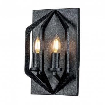 QZ-VANGUARD2-OK Vanguard 2 Light Wall Light in an Old Black Finish