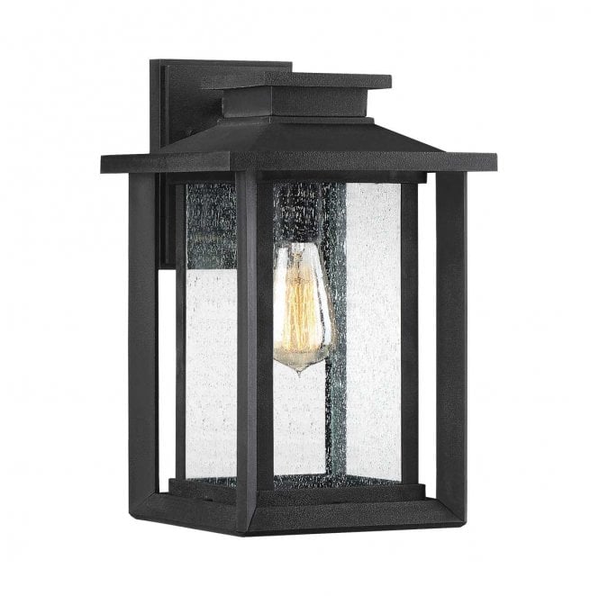 Quoizel QZ-WAKEFIELD-M-TBK Wakefield Outdoor IP44 1 Light Medium Wall Lantern in an Earth Black Finish