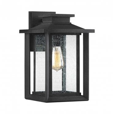 QZ-WAKEFIELD-M-TBK Wakefield Outdoor IP44 1 Light Medium Wall Lantern in an Earth Black Finish
