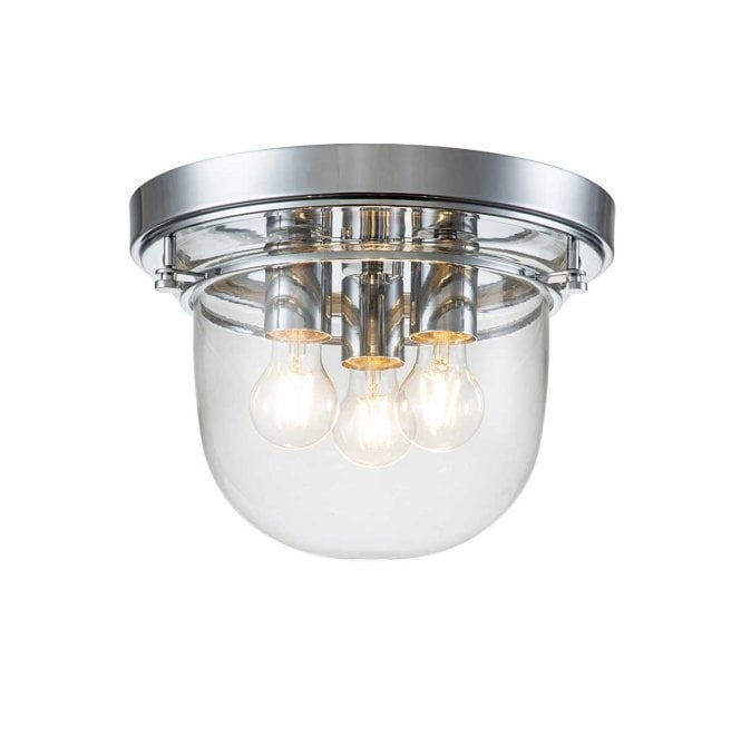 Quoizel QZ-WHISTLING-F-PC Whistling IP44 3 Light Flush Light in a Polished Chrome Finish