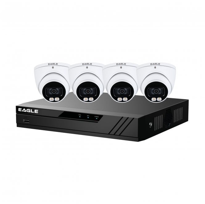 Qvis CVPLUS-8-4DOME-2TB-W Eagle 8 Channel 1TB DVR with 4x 5MP Full Colour Turret Cameras in White