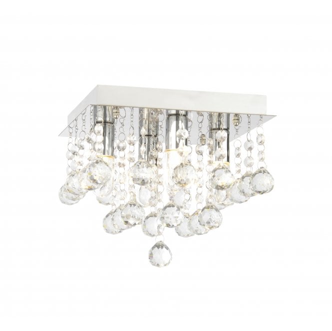 Spa Lighting SPA-24468-CHR Orlando IP44 4 Light Flush Light in a Chrome Finish