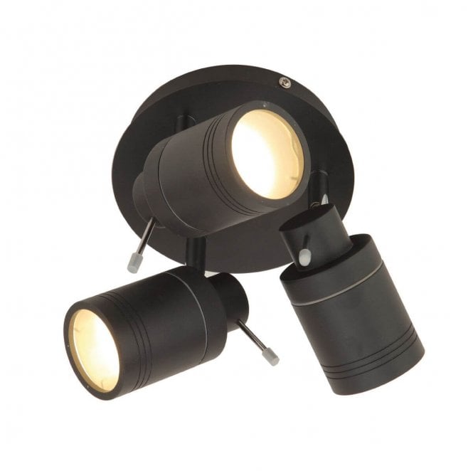 Spa Lighting SPA-27405-MBLK Scopius IP44 3 Light Spotlight in a Matt Black Finish