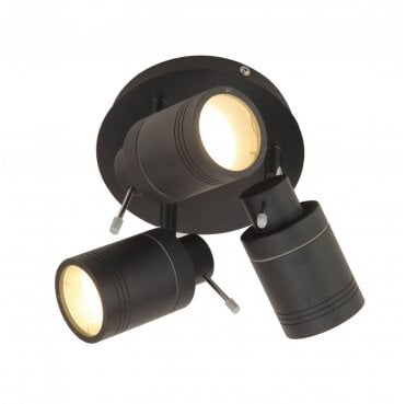 SPA-27405-MBLK Scopius IP44 3 Light Spotlight in a Matt Black Finish