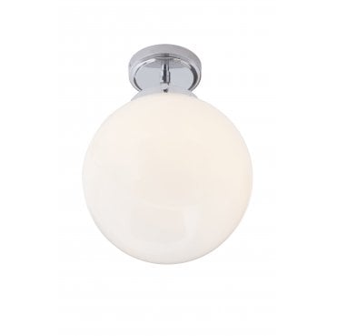SPA-31309-CHR Porto IP44 1 Light Semi Flush Light in a Chrome Finish