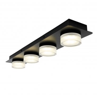 SPA-31737-MBLK Amalfi 20w IP44 4000k (Cool White) LED 4 Light Bar Light in a Matt Black Finish