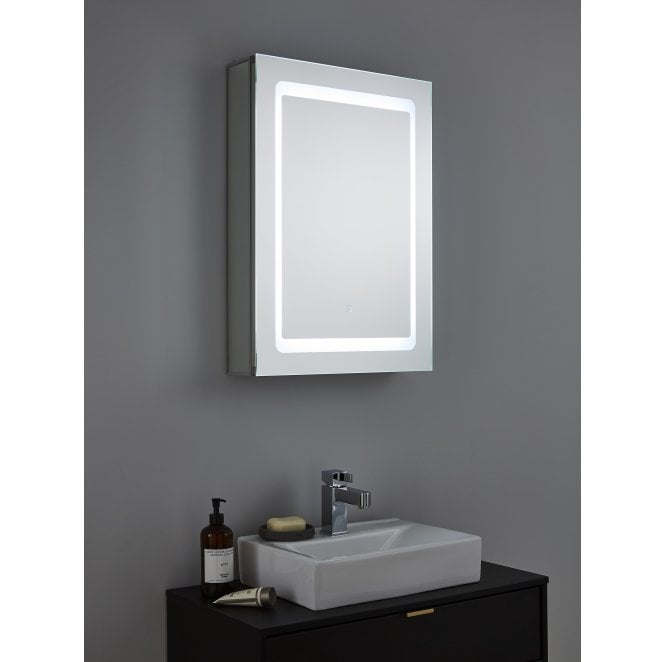 Spa Lighting SPA-35707 IP44 Arte Illuminated Bathroom Mirror with Cabinet with 34w LED Light