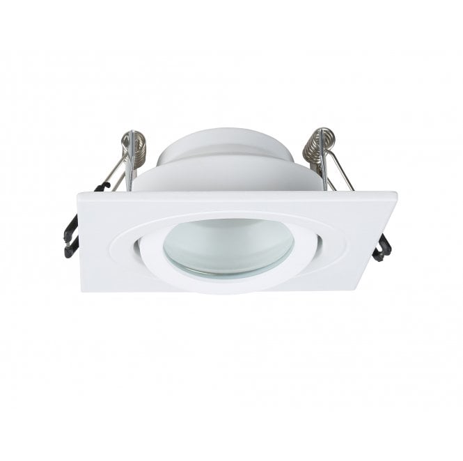 Spa Lighting SPA-35724-MWHT Cali IP65 Square Tiltable Downlight in a Matt White Finish