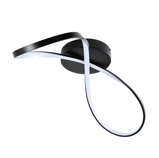 Spa Lighting SPA-36130-MBLK Dafni 32w IP44 4000k (Cool White) LED Flush Ceiling Light in a Matt Black Finish