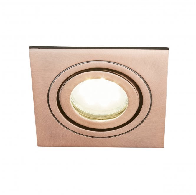 Spa Lighting SPA-38577-BRCOP Cali IP65 Square Tiltable Downlight in a Brushed Copper Finish