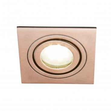 SPA-38577-BRCOP Cali IP65 Square Tiltable Downlight in a Brushed Copper Finish
