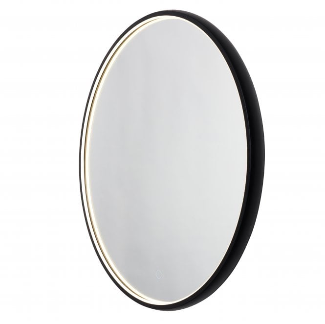 Spa Lighting SPA-44397 Roc 32w IP44 LED 4000k (Cool White) Illuminated Circular Bathroom Mirror in a Black Finish