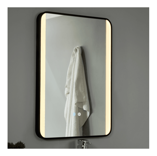Spa Lighting SPA-44482 Lori 13w IP44 LED CCT Illuminated Rectangular Bathroom Mirror in a Black Finish