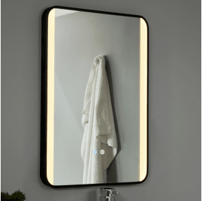 SPA-44482 Lori 13w IP44 LED CCT Illuminated Rectangular Bathroom Mirror in a Black Finish