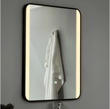SPA-44482 Lori 13w IP44 LED CCT Illuminated Rectangular Bathroom Mirror in a Black Finish