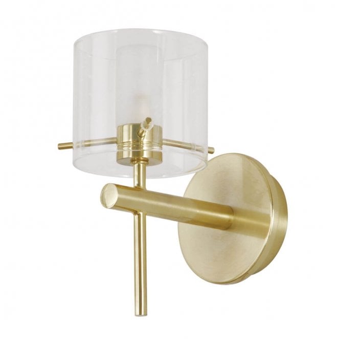 Spa Lighting SPA31725-SBRS Gene IP44 1 Wall Light in a Satin Brass Finish