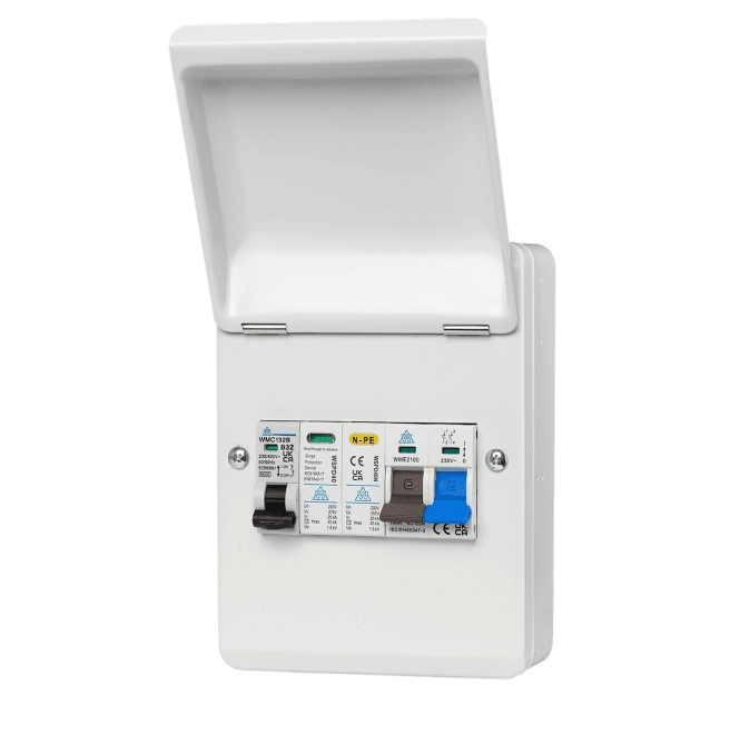 Whitecliffe WEVCU32BSP Electric Vehicle (EV)/Solar Photovoltaic (PV) Connection Units with 100A Main Switch and 32B MCB With SPD