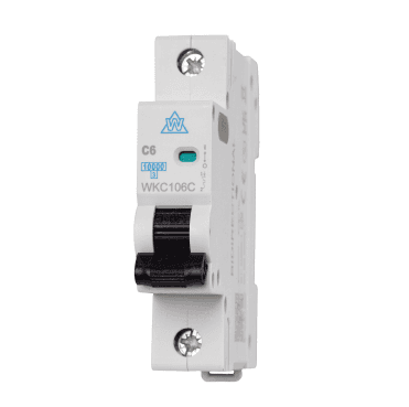 WKC106C 6A Type C Single Pole Miniature Circuit Breaker (MCB) for 3 Phase Distribution Boards
