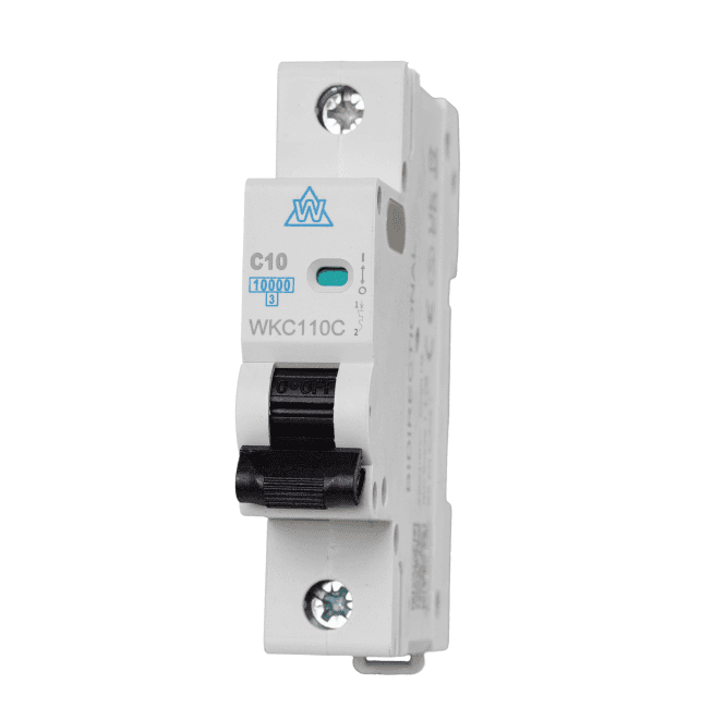 Whitecliffe WKC110C 10A Type C Single Pole Miniature Circuit Breaker (MCB) for 3 Phase Distribution Boards