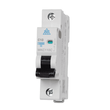 WKC110C 10A Type C Single Pole Miniature Circuit Breaker (MCB) for 3 Phase Distribution Boards