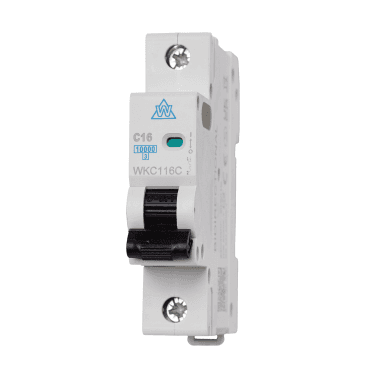 WKC116C 16A Type C Single Pole Miniature Circuit Breaker (MCB) for 3 Phase Distribution Boards