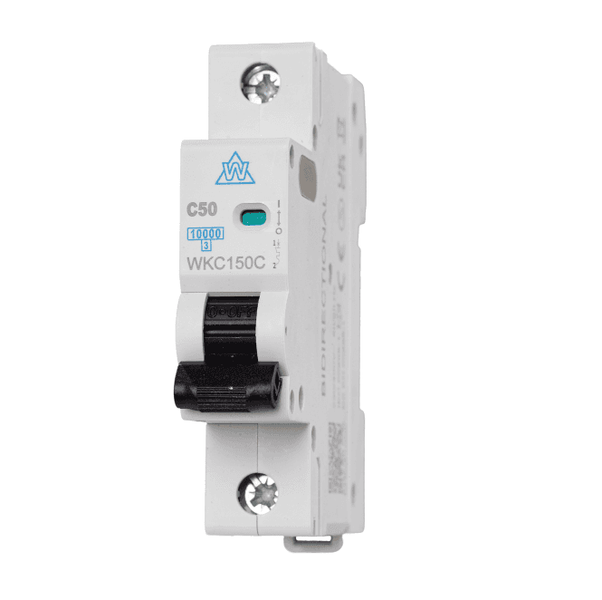 Whitecliffe WKC150C 50A Type C Single Pole Miniature Circuit Breaker (MCB) for 3 Phase Distribution Boards