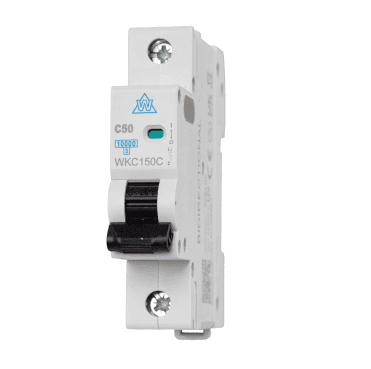 WKC150C 50A Type C Single Pole Miniature Circuit Breaker (MCB) for 3 Phase Distribution Boards