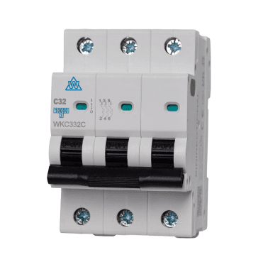 WKC332C 32A Type C Triple Pole Miniature Circuit Breaker (MCB) for 3 Phase Distribution Boards