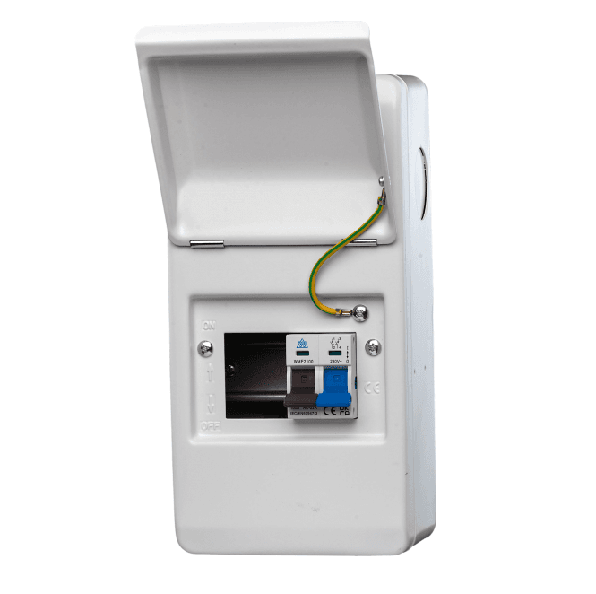 Whitecliffe WME04/MS100 4 Way Metal Consumer Unit with 100A Main Switch - 2 Usable Ways