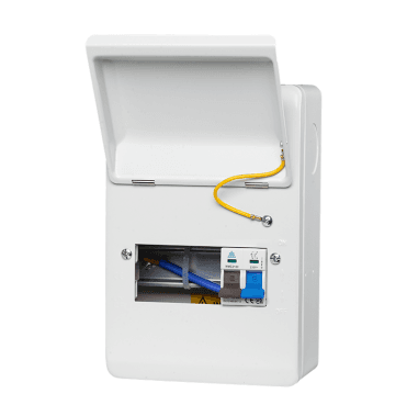 WME06/MS100 6 Way Metal Consumer Unit with 100A Main Switch - 4 Usable Ways