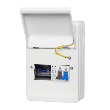WME06/SP 6 Way Metal Consumer Unit with 100A Main Switch and Surge Protection Device (SPD) - 3 Usable Ways