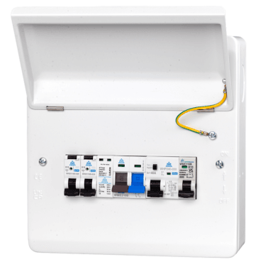 WME08/HPR40C Heat Pump 8 Way Metal Enclosure with Surge Protection, 40A RCD and 2x 16 RCBO's