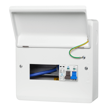 WME08/SP 8 Way Metal Consumer Unit with 100A Main Switch and Surge Protection Device (SPD) - 5 Usable Ways