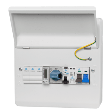 WME10/SP 10 Way Metal Consumer Unit with 100A Main Switch and Surge Protection Device (SPD) - 7 Usable Ways
