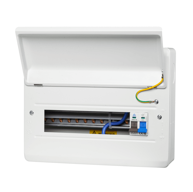 Whitecliffe WME12/MS100 12 Way Metal Consumer Unit with 100A Main Switch - 10 Usable Ways